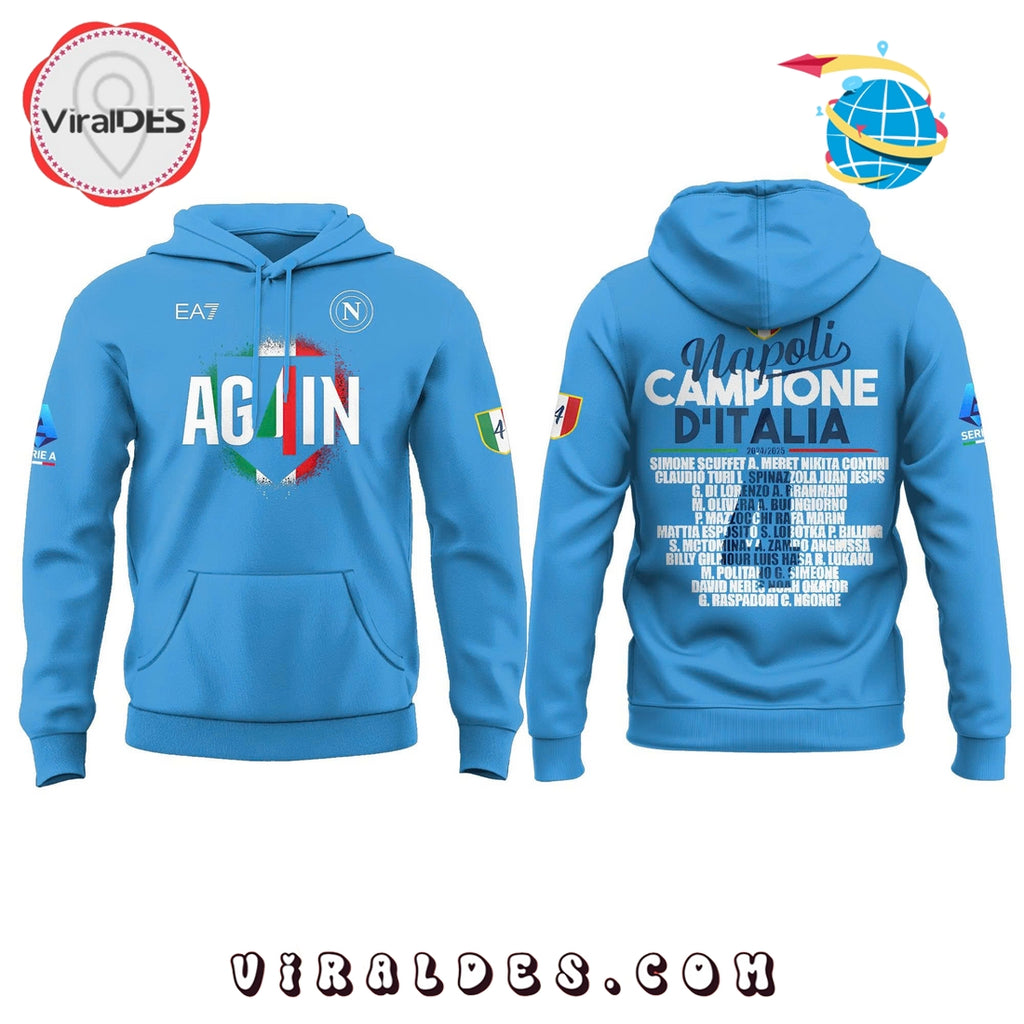 SSC Napoli Campioni d’Italia 2024 2025 Blue Hoodie