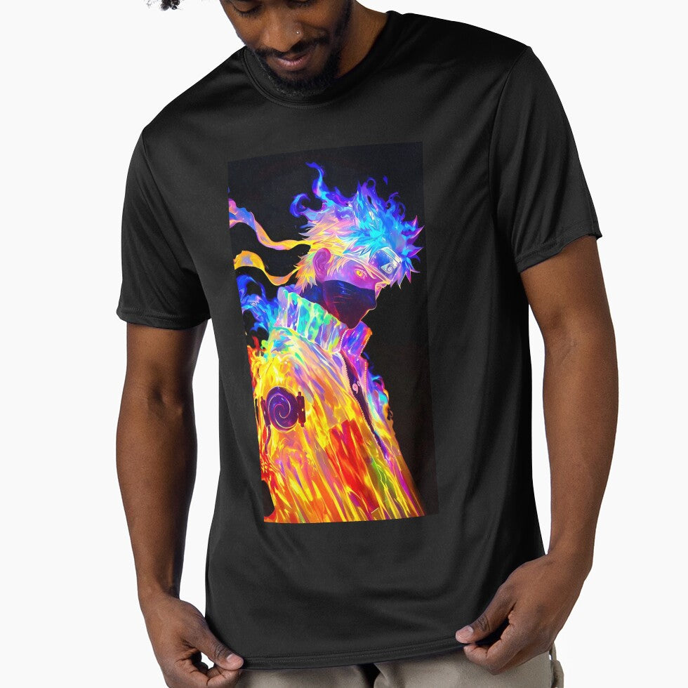 Neon Ninja Flame Aura – Cyber Anime Warrior Glow Streetwear Art by Dyan4