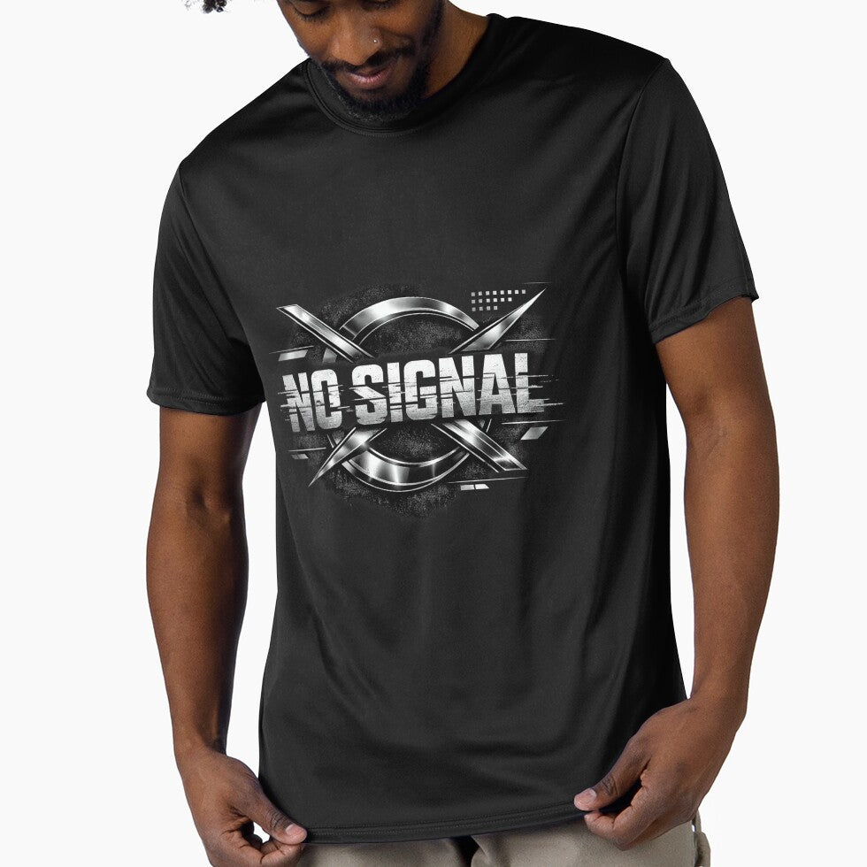 NO SIGNAL Glitch Streetwear T-Shirt | Cyberpunk Y2K Minimalist Graphic Tee by Atharva-threads