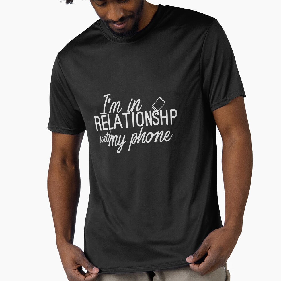 funny caption I'm in a relationship with my phone by HakunamatataTin