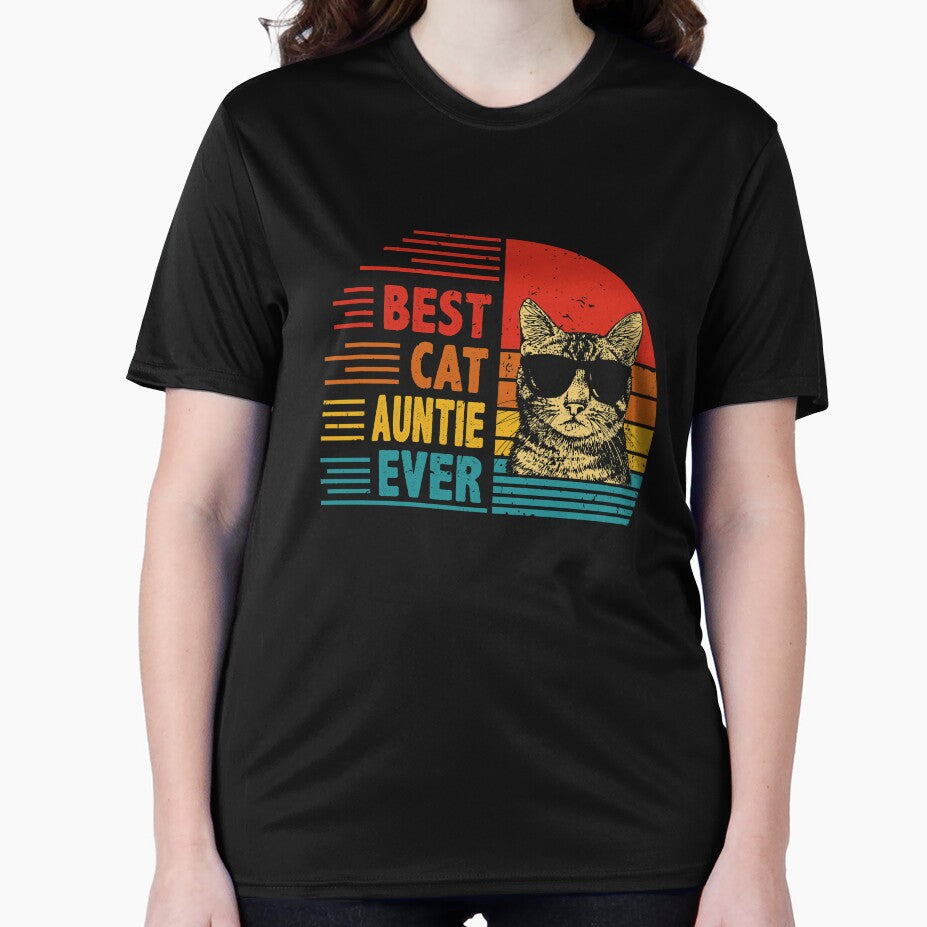Vintage Retro Best Cat Auntie Ever Funny Cat Lover Mother's Day Gift by EdwinaEmmanoiCo