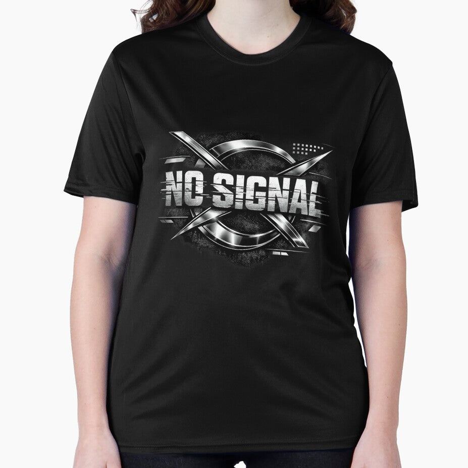 NO SIGNAL Glitch Streetwear T-Shirt | Cyberpunk Y2K Minimalist Graphic Tee by Atharva-threads