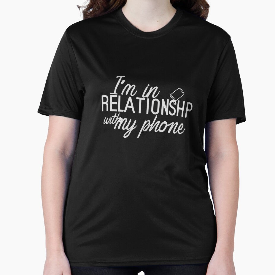 funny caption I'm in a relationship with my phone by HakunamatataTin