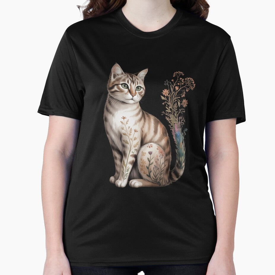 Cat Mom Floral Cat Purr Animal Lover by TrinaEspinoza