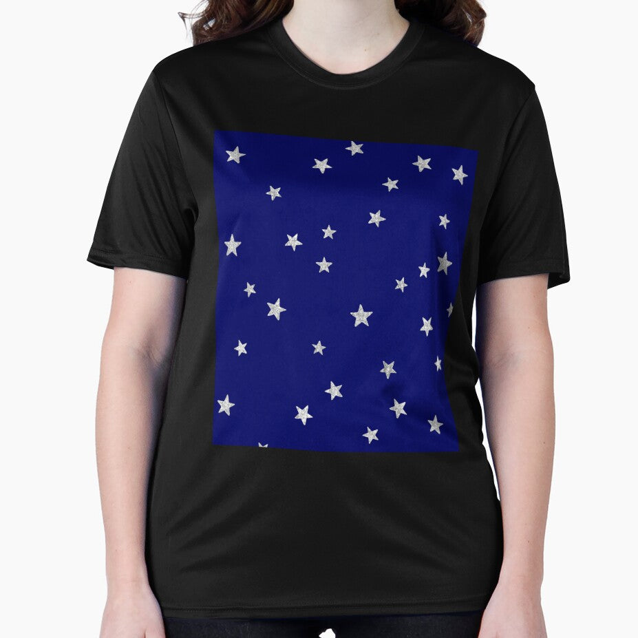 Pretty Y2K Glitter Stars Design in Royal Blue by Femme Pastel Collective