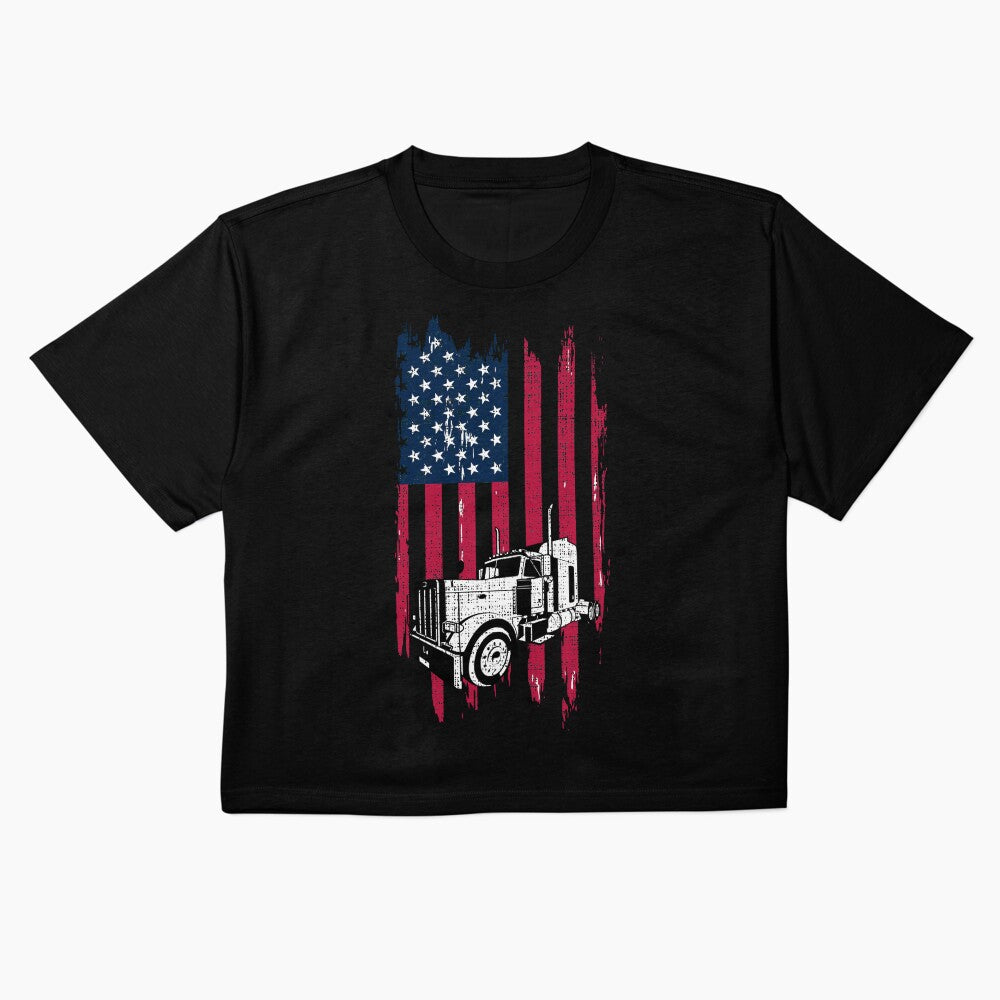 Patriotic USA American Trucker Truck Driver Shirt by mrsmitful