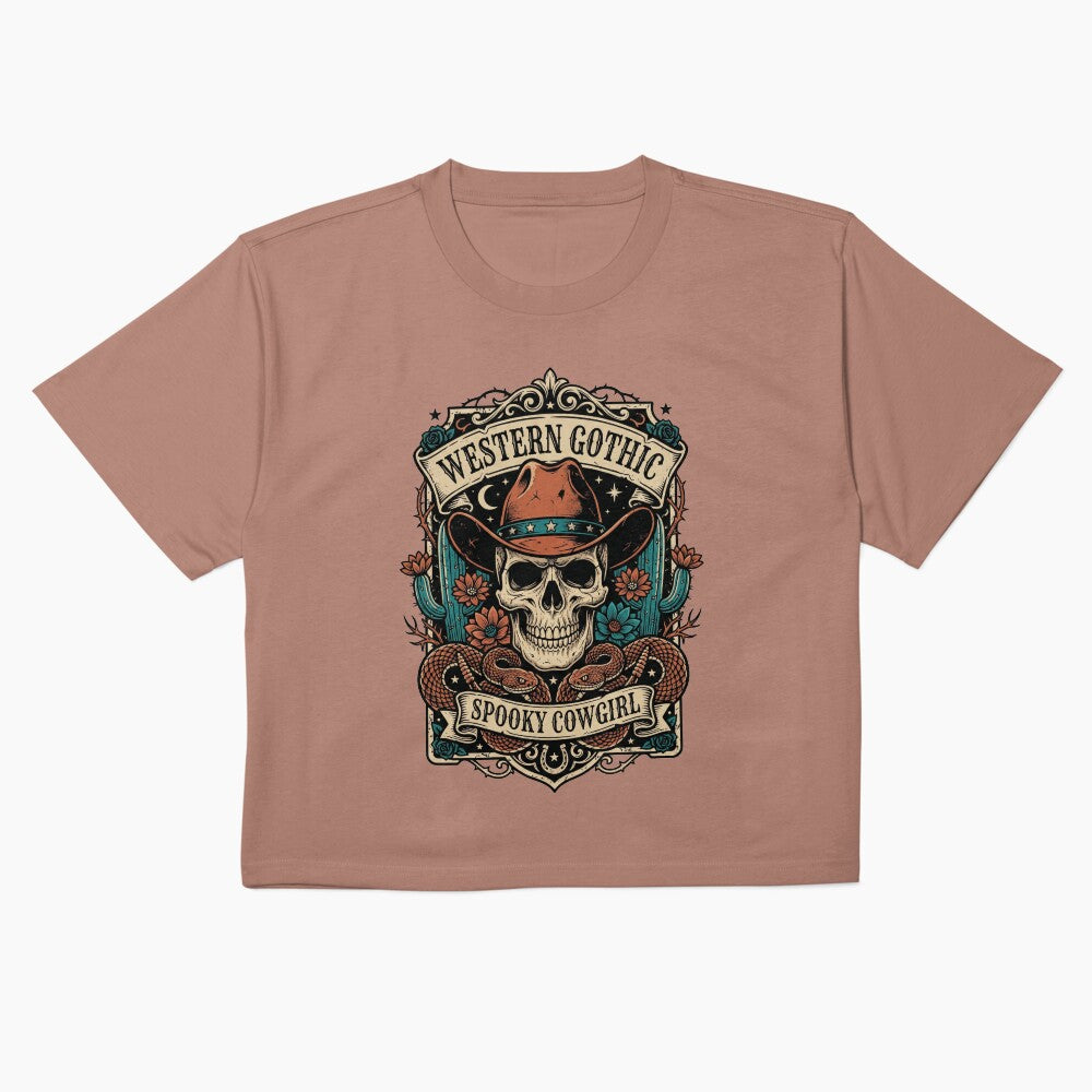 Spooky Cowgirl Shirt Western Gothic Skull Tee Dark Country Aesthetic Apparel by KAYJAY DESIGNS