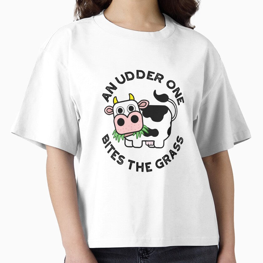 An Udder One Bites The Grass Cute Cow Pun by punnybone