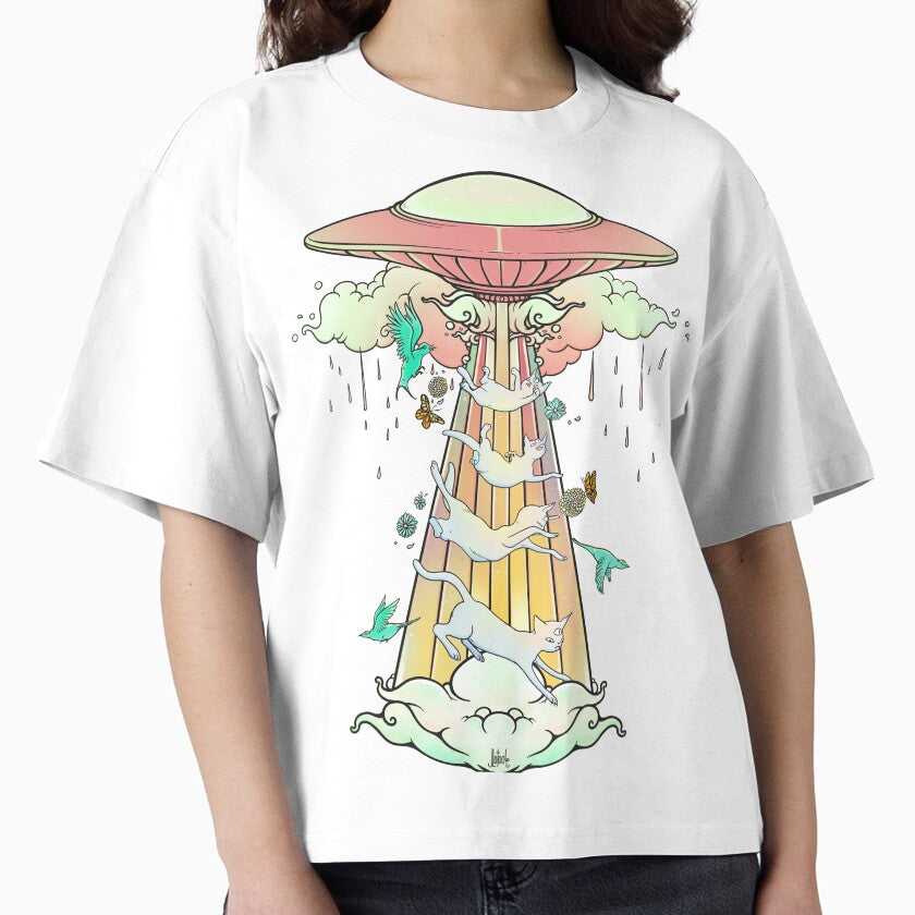 UFO Abducting Cats Surreal Alien Art by cellsdividing