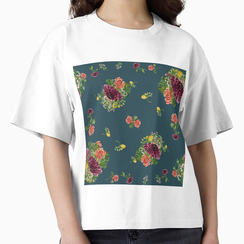 Dahlia palm flower pattern a watercolor turquoise by Yana Mustafina | Boho Soulful Designs