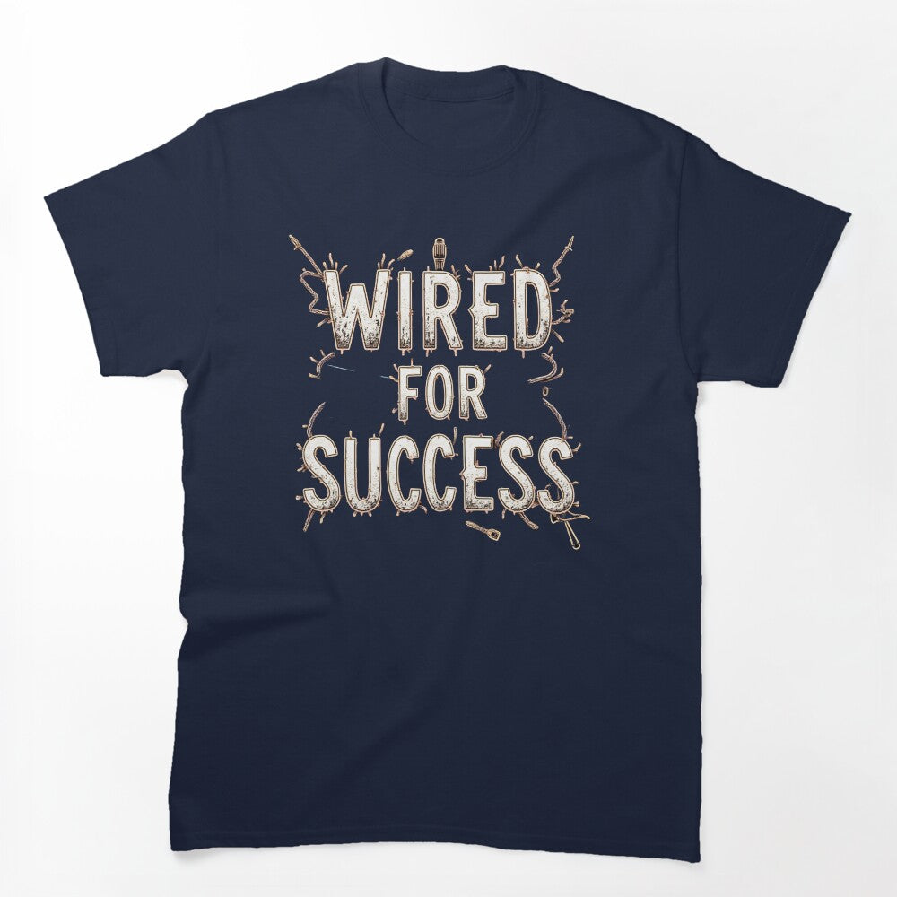 Wired for Success Electrician Shirt, Motivational Trade Gift, Electrician Apparel by Flownow