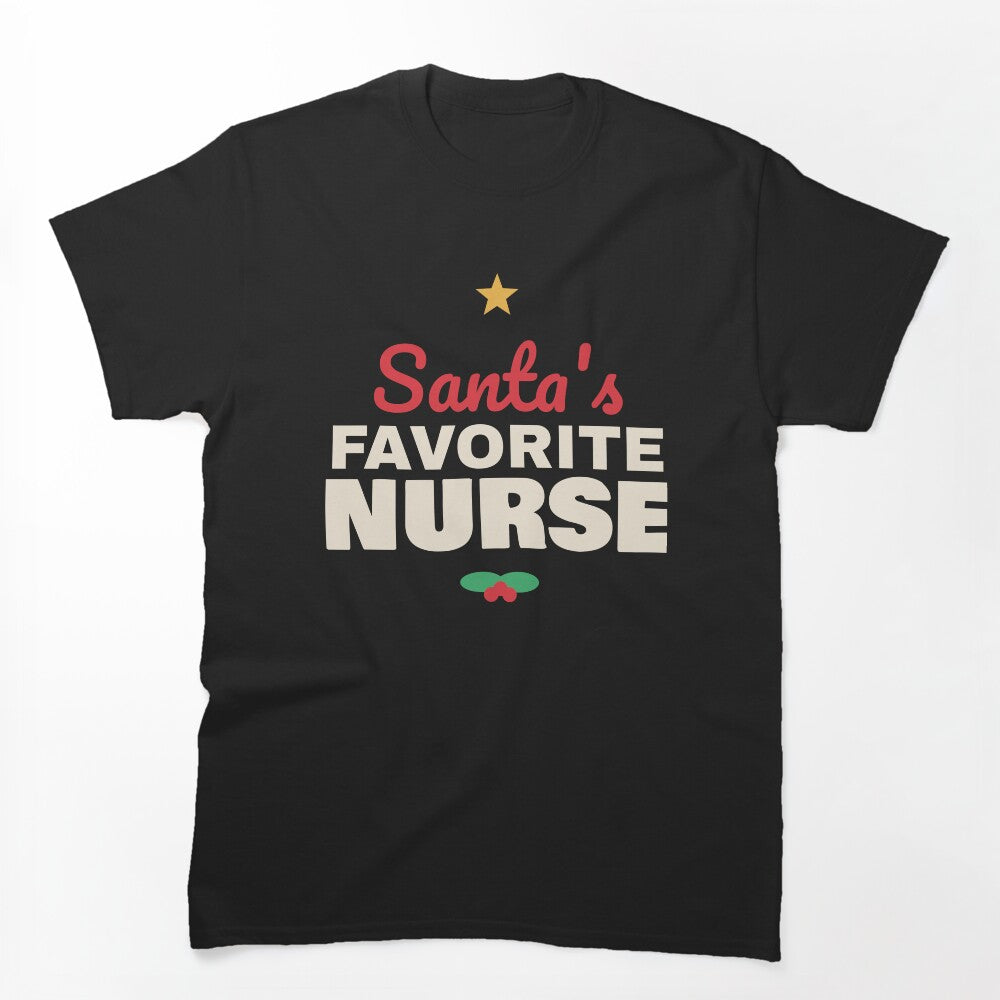 Santa's Favorite Nurse Christmas Shirt by The Spare Mitten
