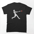 Baseball heart silhouette T-Shirt– Minimalist Heart Baseball Design by PixelPurr Studio
