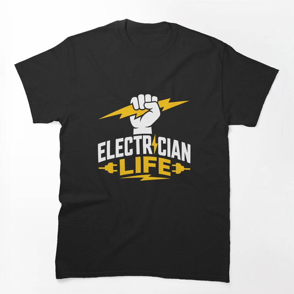 Electrician Life Skilled Trade Electrical Worker Graphic T-Shirt by rejowan-arts