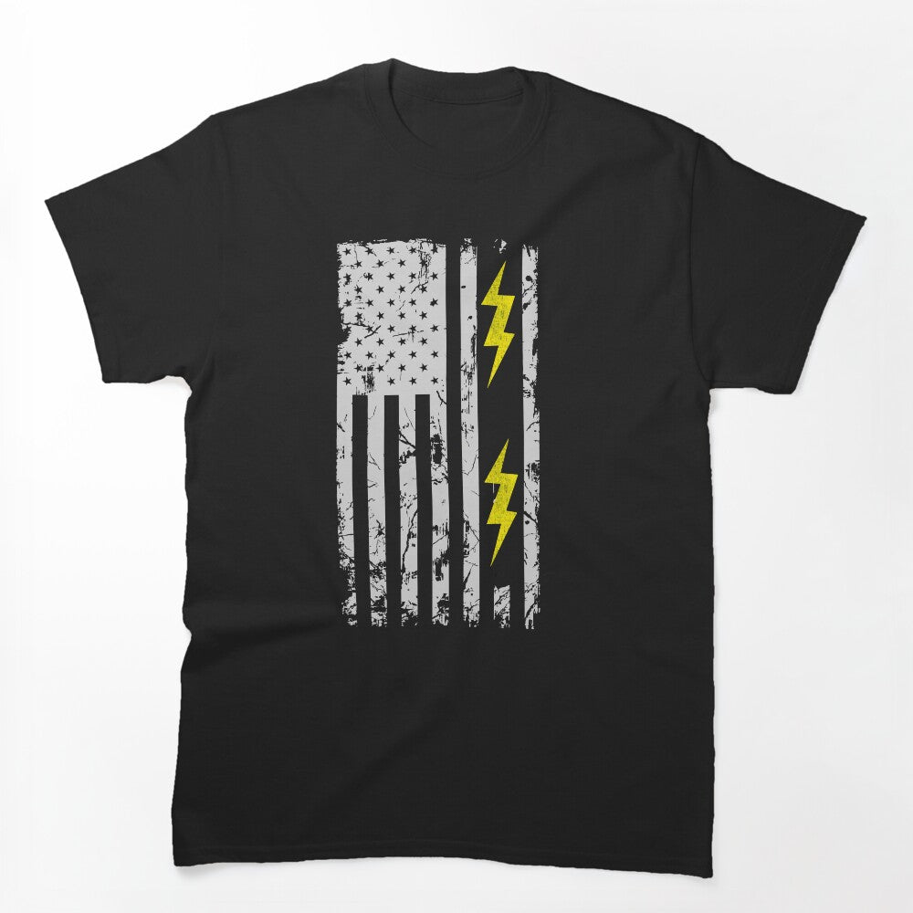 Patriotic Electrician USA American Flag Shirt - Electrician Shirts by mrsmitful