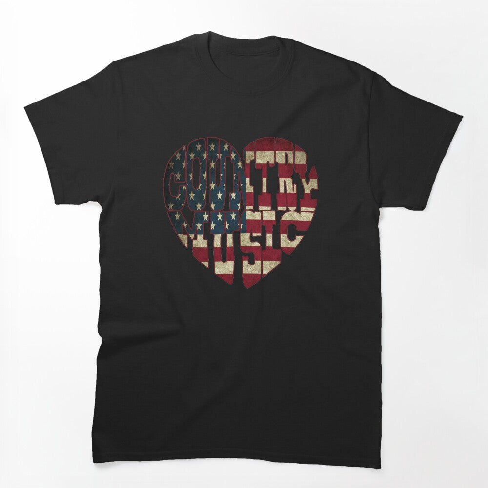 I Love America Country Music Patriotic Shirt USA Flag, I Heart America Country Music by Magraphx