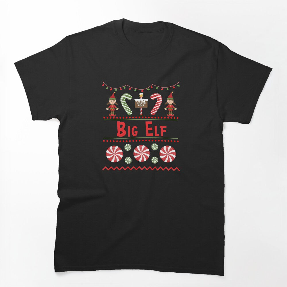 Big Elf Ugly Sweater Christmas Elf Design by SpiritWestDesig