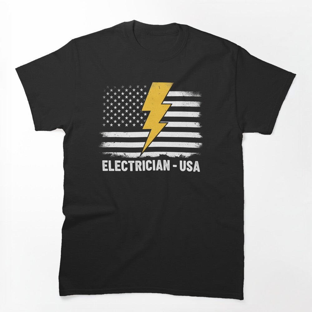 American Electrician T-Shirt | USA Electricians Map Design by AGRO ART