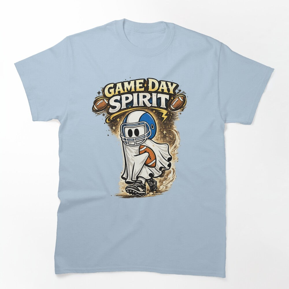 Game Day Spirit Funny Football Ghost Shirt, Halloween Football Fan Tee by sumodesign