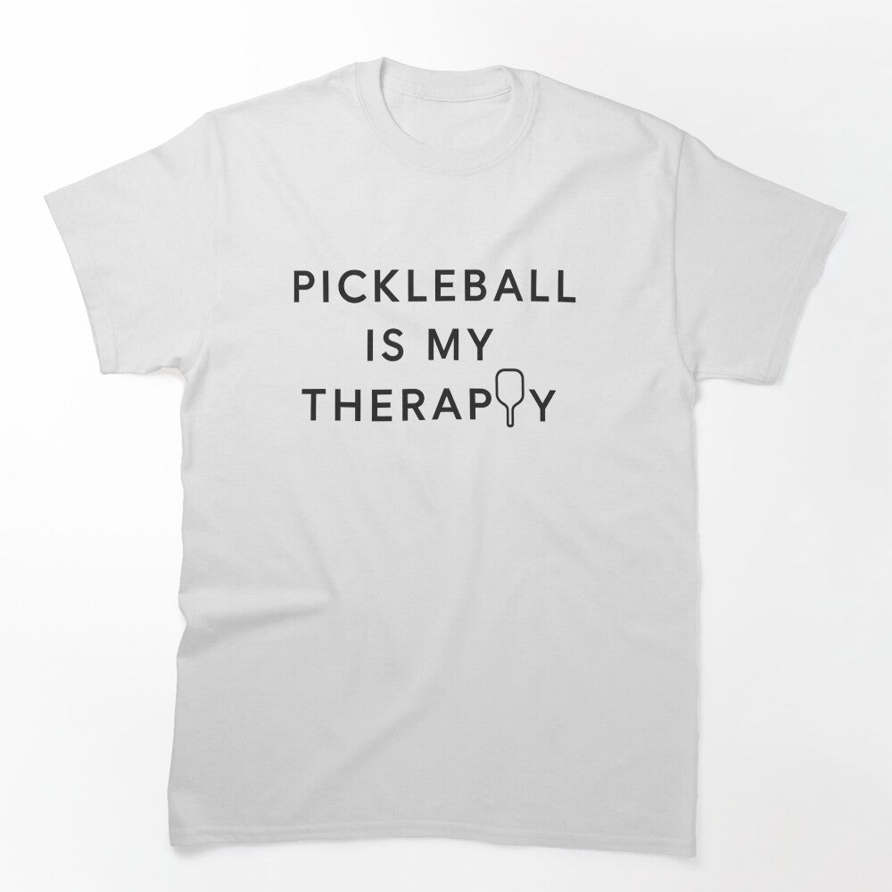 Pickleball Is My Therapy T-Shirt – Minimalist Paddle Design for Calm and Passionate Players by BeeClassyDesign