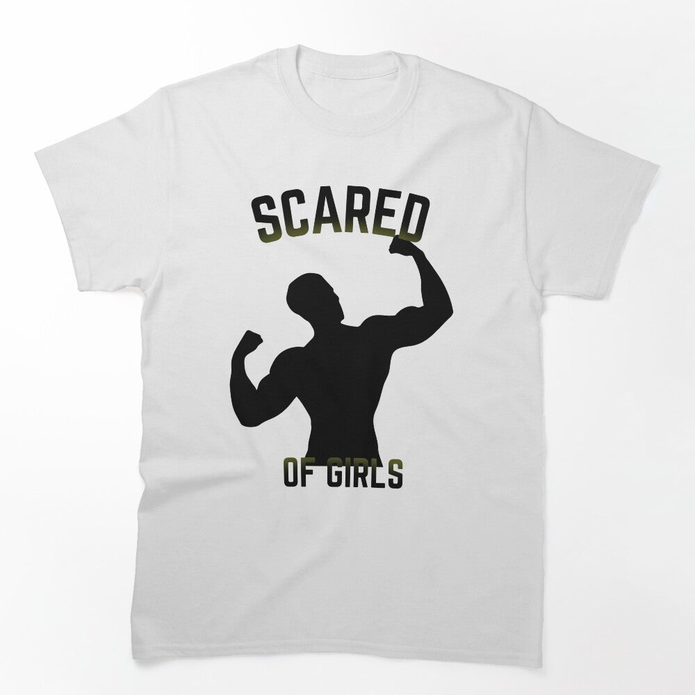 Scared Of Girls Gym Bro Meme Shirt - Funny Bodybuilding Pump Cover, Vintage Lifting Tee by AuraInkCo
