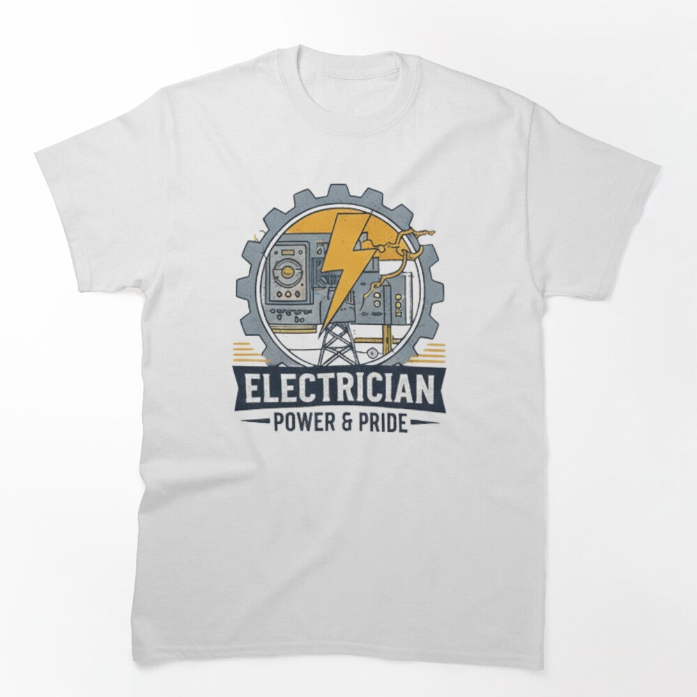 American Electrician T-Shirt |  Electricians POWER AND PRIDE by AGRO ART