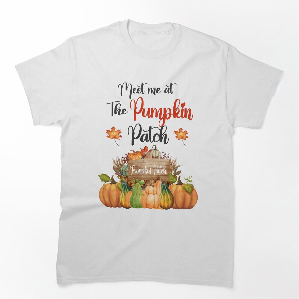 Meet Me at The Pumpkin Patch T-Shirt/ Pumpkin Patch Decor/ Pumpkin Patch Greeting Cards/Pumkpin Patch Kitchen Apron/Pumpkin Patch Stickers/ Fall Pumpkin Stickers/Fall Pumpkin Blanket and Hoodies by KingdomKubs