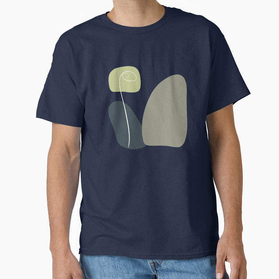 Dark Blue and Gray Minimalist Shapes by ArtforDailyLife