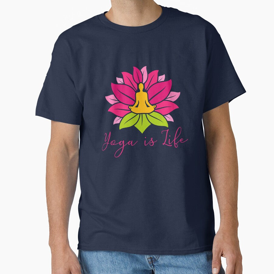 Lotus Padmasana Yoga is Life by Khushi Graphics