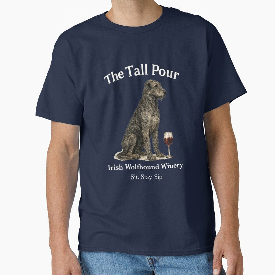 The Tall Pour Irish Wolfhound Winery - white font by Irish Wolfhound Central