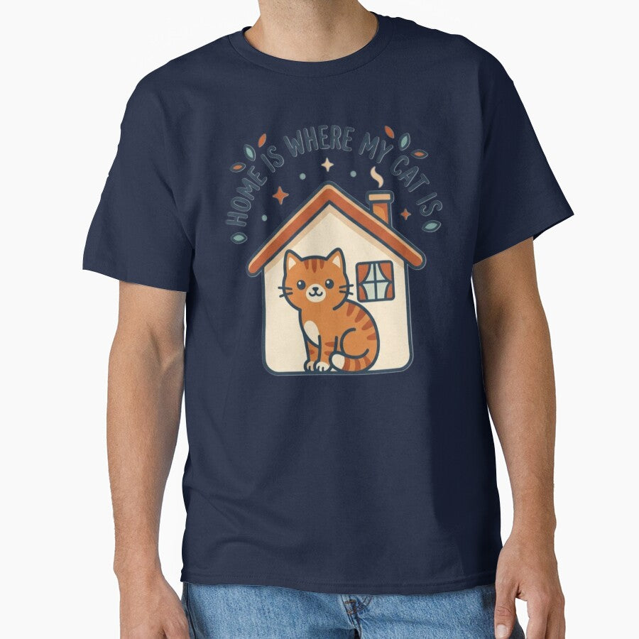 Home Is Where My Cat Is – Cute Cat Lover Shirt by Safe Haven Pets