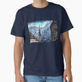 Pixelated Mountainous Winter Church Scene by Potato Quality Prints