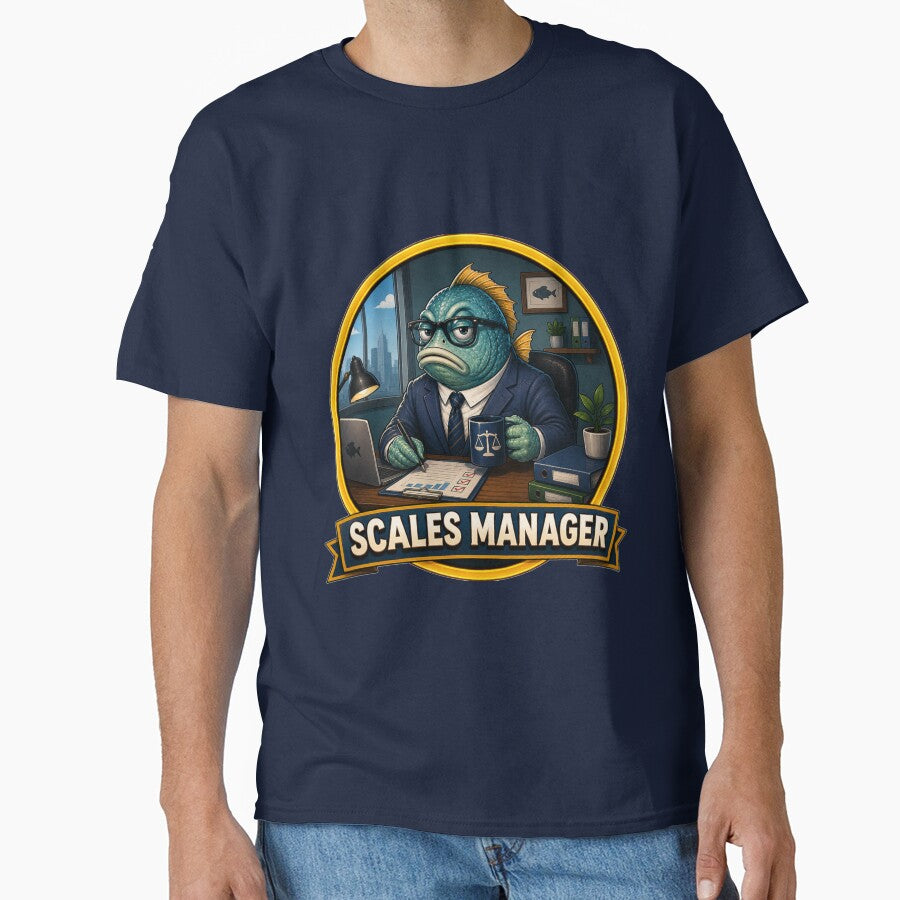 Scales Manager – Funny Office Fish Cartoon by Fa-Shirt01