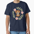A cute and loyal dog surrounded by a wreath of flowers by LOVEARTDESIGN
