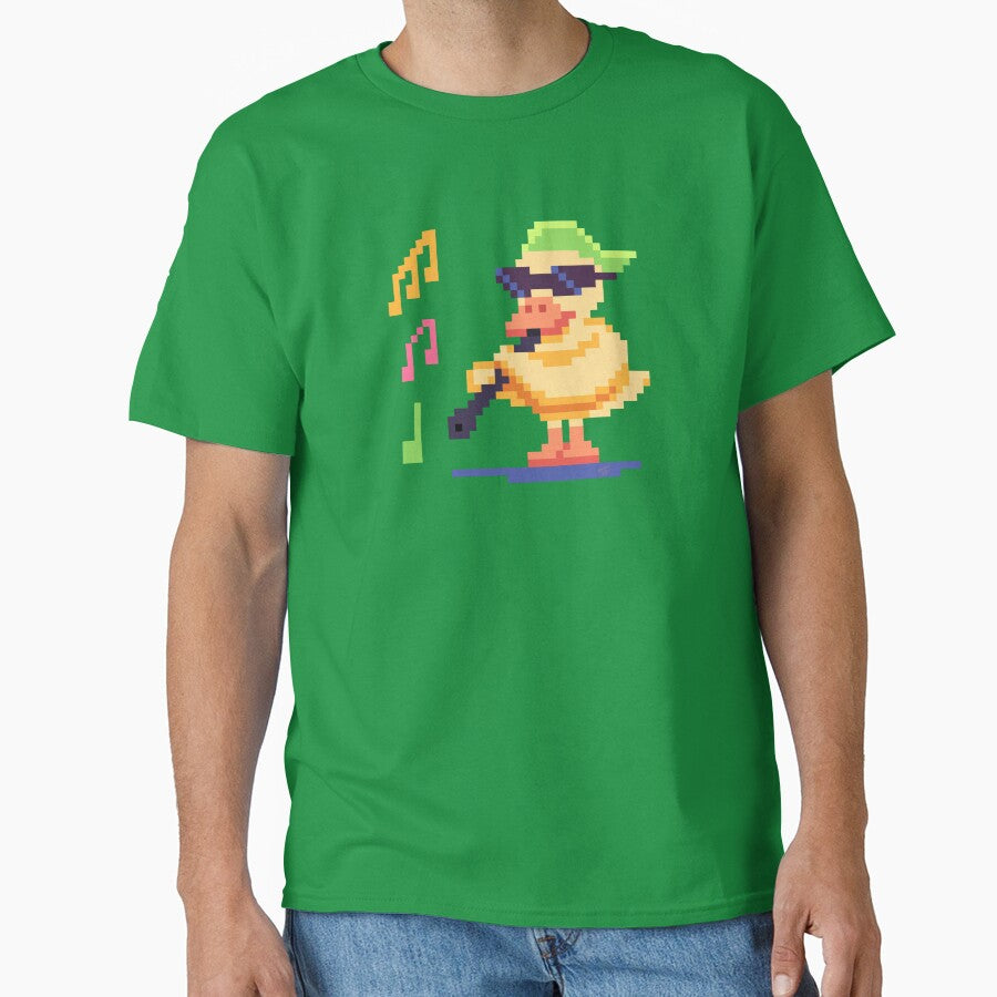 Retro Duck Playing Music Pixel Art by Hoda Hefzy