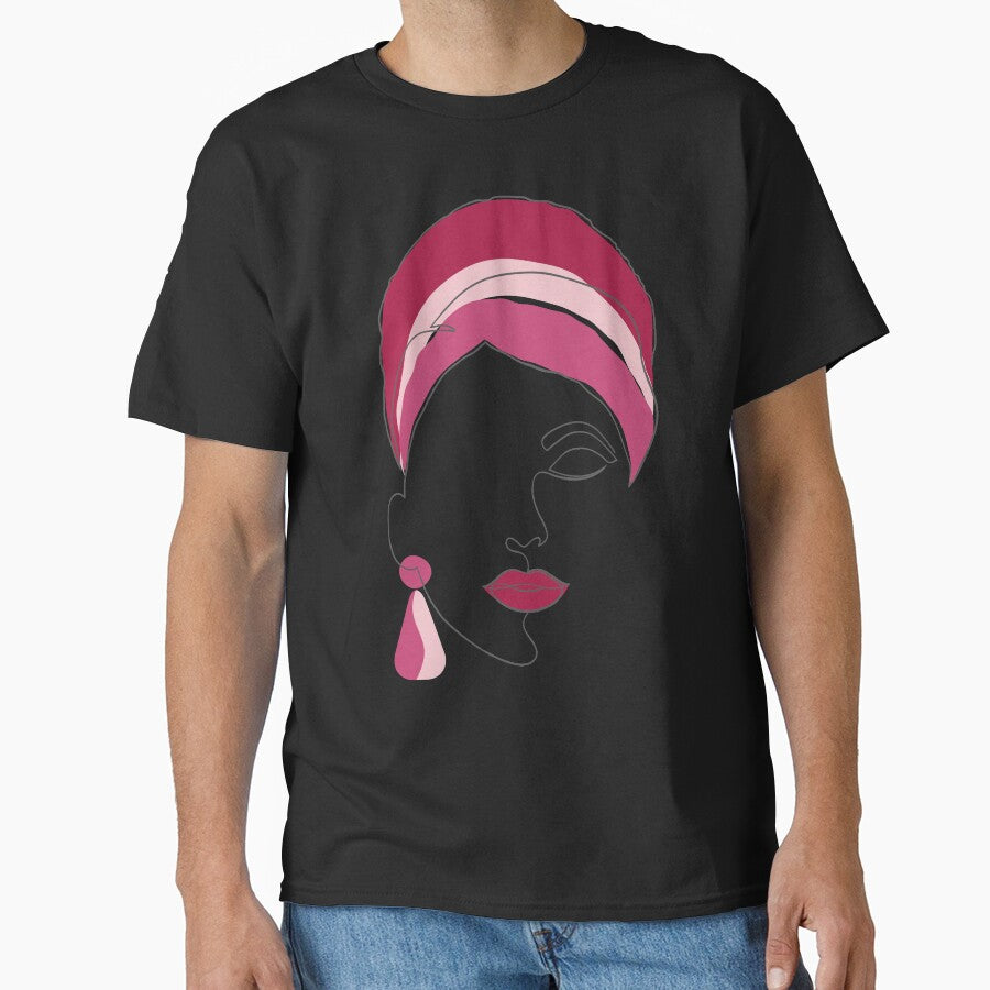 Minimalist Line Art Woman Red Pink by Designs24U