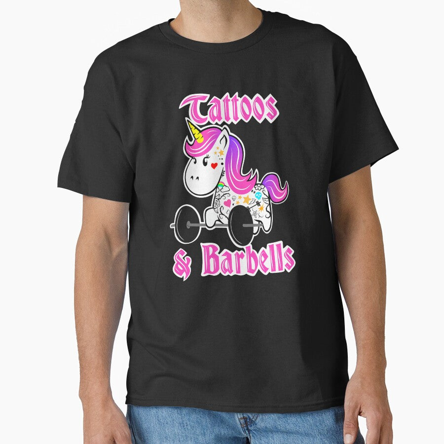 Fitness girl, barbell unicorn, tattoos and barbells by Tim Addison