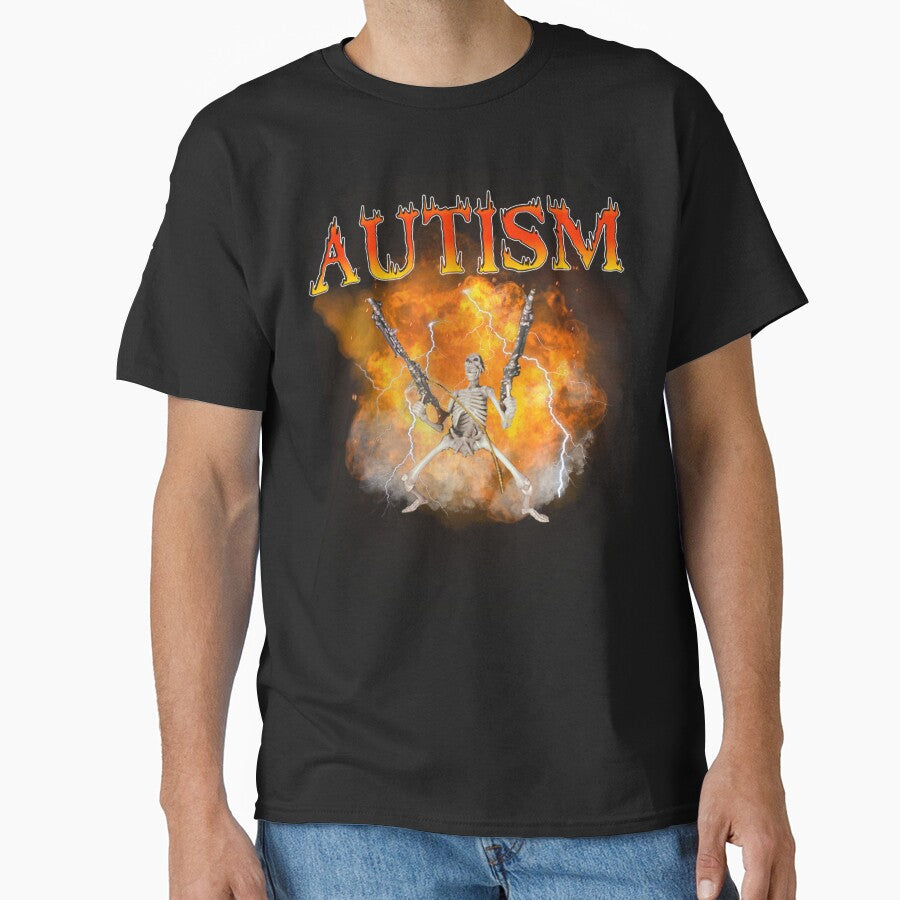 Autism Skeleton with Machine Gun Meme by shoyy