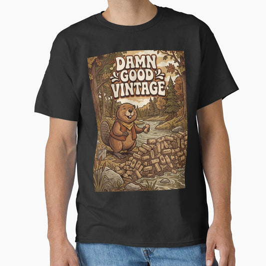 Damn Good Vintage Funny Beaver Wine Tee by JaphstarCreatives