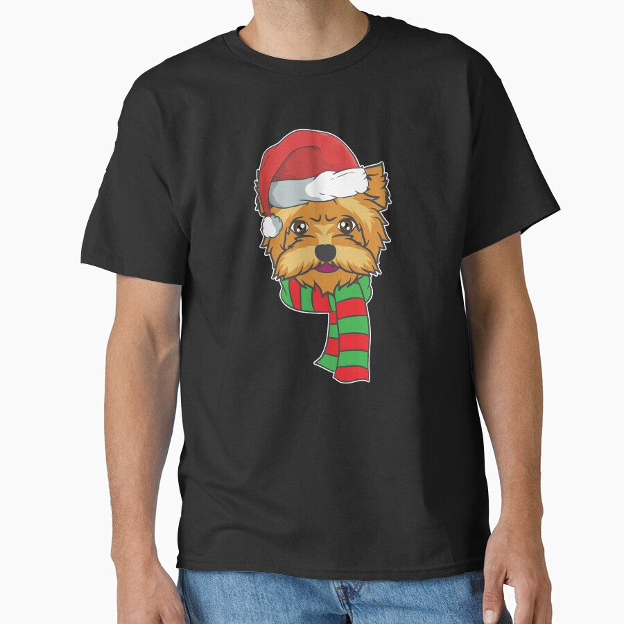 Funny Christmas Dog Xmas Santa  Yorkshire Holiday Gift by haselshirt