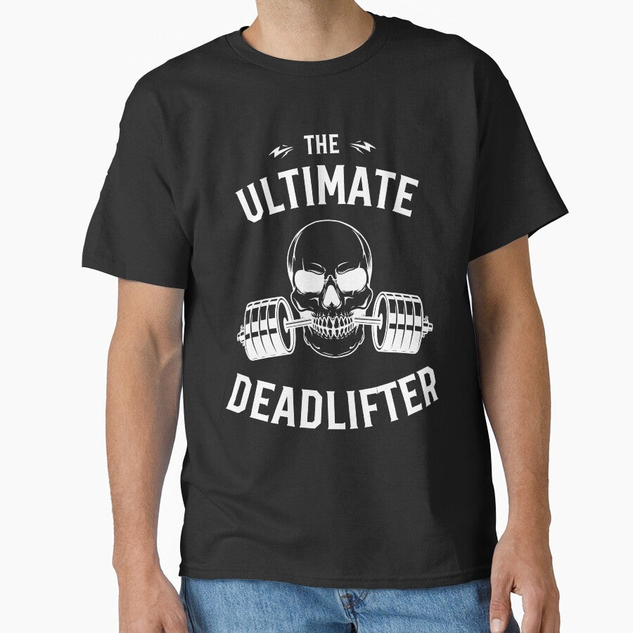 Black White Red Modern Aesthetic Skull Illustration Fitness T-Shirt by moro-arts