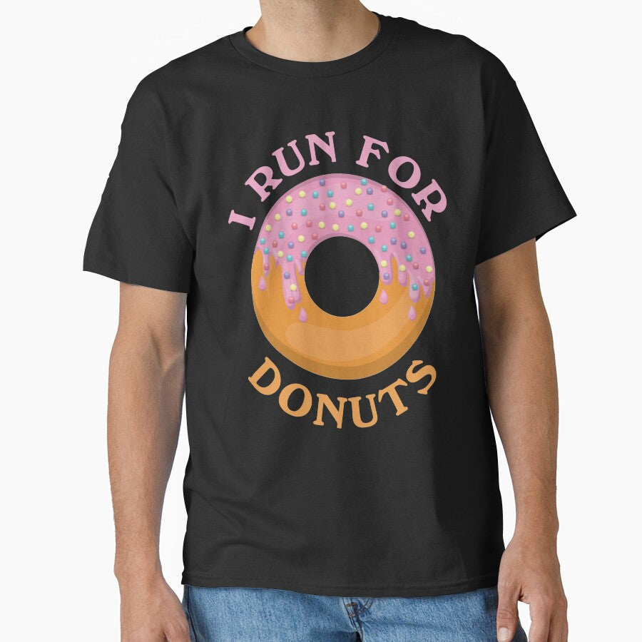 Funny Donut Tshirts - I Run For Donuts Shirt - Running Tee by chihai