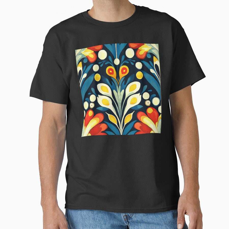 Boho-Inspired Blue, Yellow And Red Abstract Design by DEC02