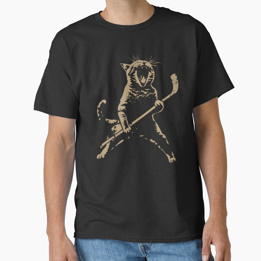 Cat Playing Ice Hockey by Joneneee