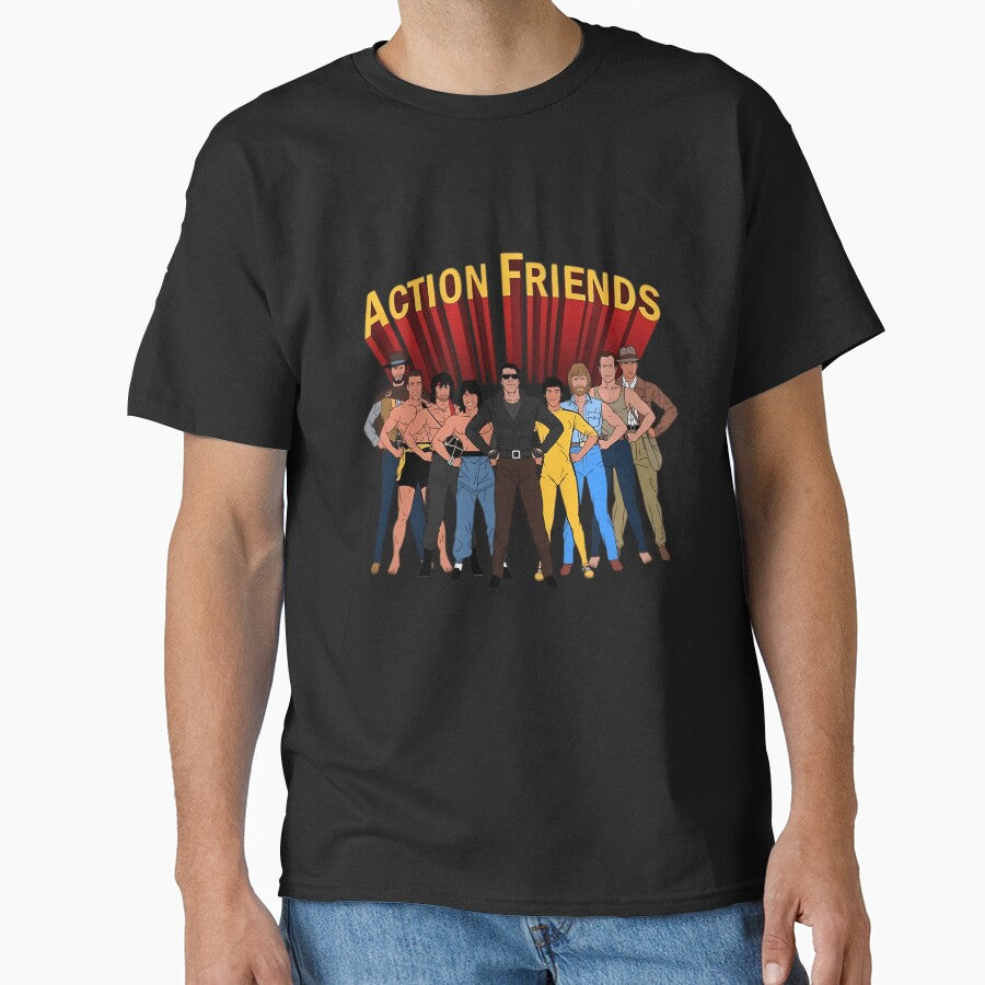 Action Friends Cartoon Illustration Of Action Heroes In Parody Style by AbishD