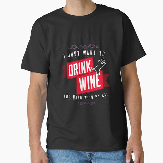 Drink wine and hang with my cat gift for kitty lovers funny cat meme by djpraxis