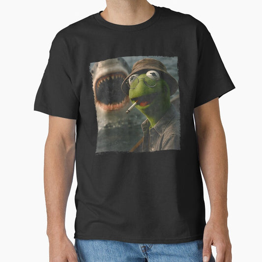 Kermit The Frog Smoking In Boat Jaws Shark Horror Movie Parody by River Silva