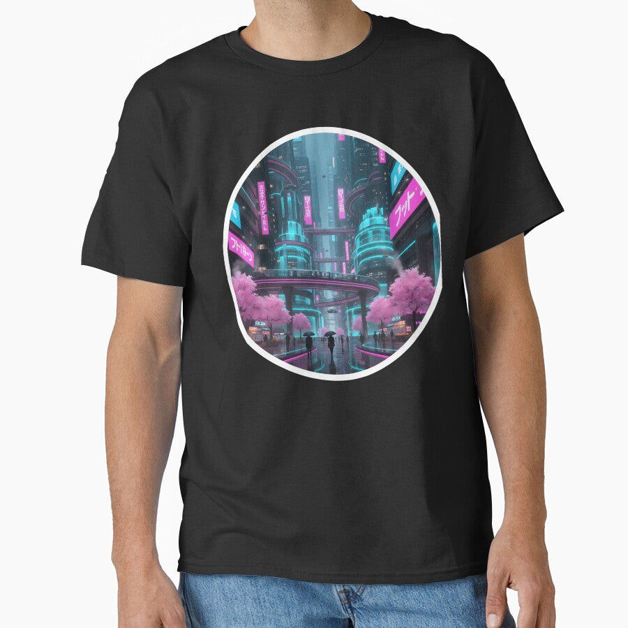 Cyberpunk City: Cherry Blossom Rain. by VirtualRealPicture