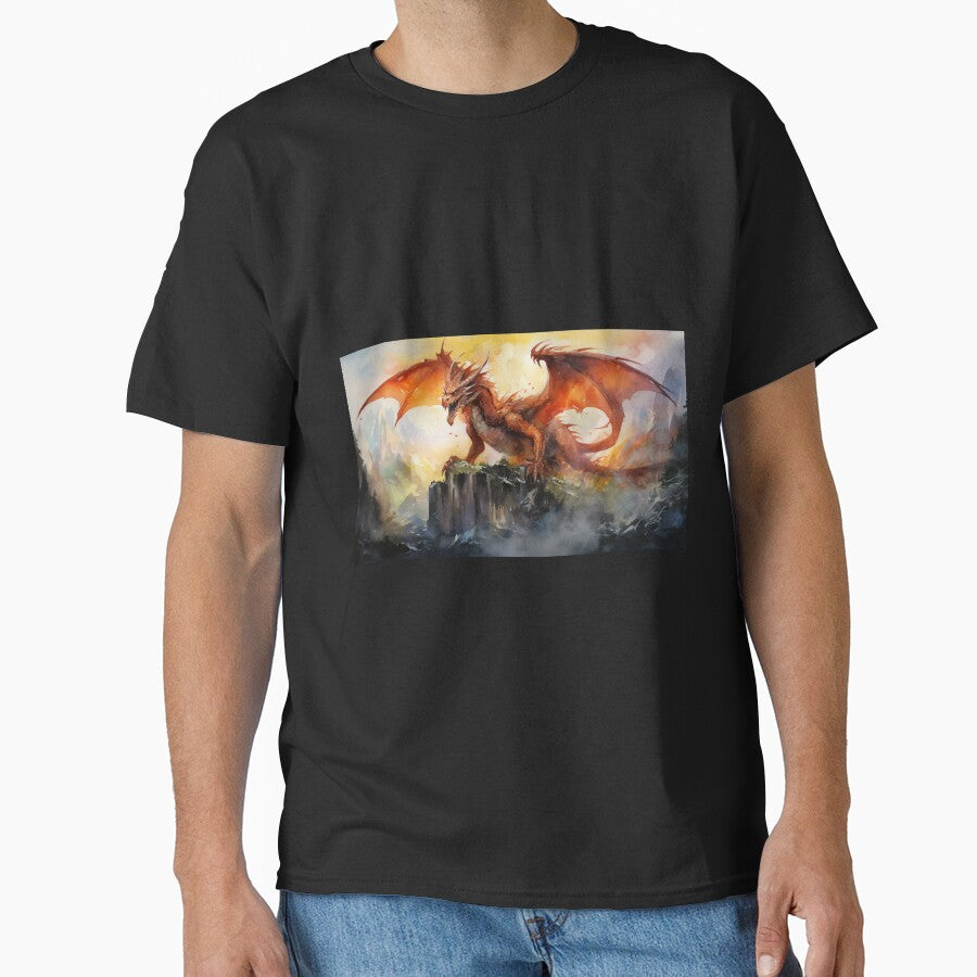 Dark Fantasy Watercolor - Fire Dragon by Fantasy Masterpiece