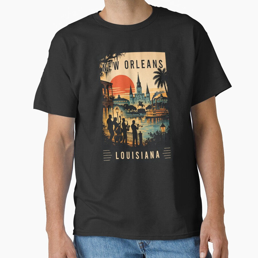 Experience Jazz Culture and Iconic Architecture of New Orleans in Louisiana - Travel Art by turtlestart